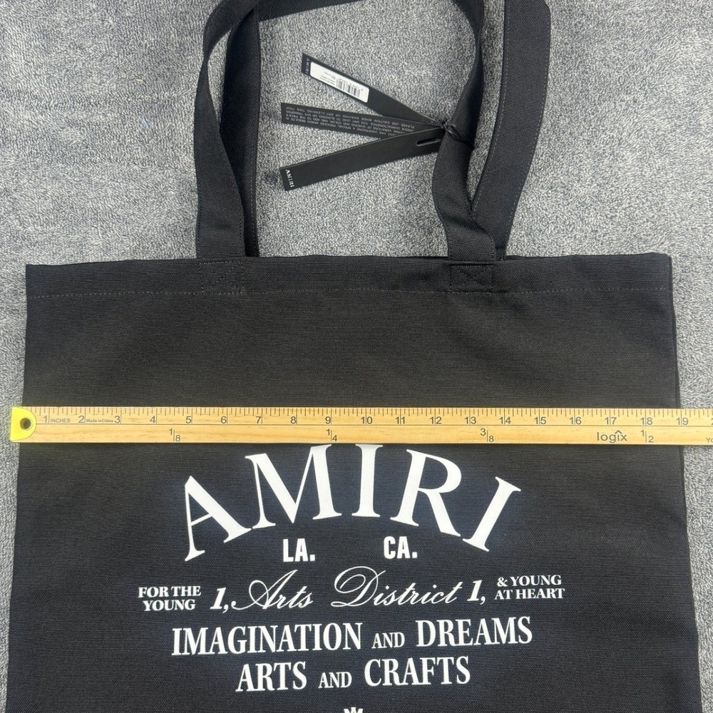 Amiri Arts District Canvas Tote Bag Black Graphic Print AMBGT01066011 NEW - Picture 8 of 8